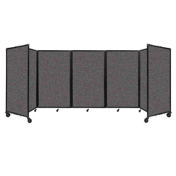 Room Divider 360 Folding Portable Partition 14" x 5' Charcoal Gray Fabric